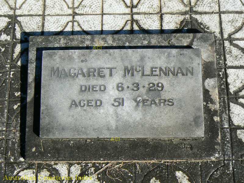 Photo of headstones/Margaret McLennan d1929 hdstn Redbank